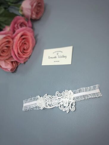 Handcrafted Wedding white Lace garter belt bridal lingerie women Gift Wedding Party Accessories (300) in Saudi Arabia