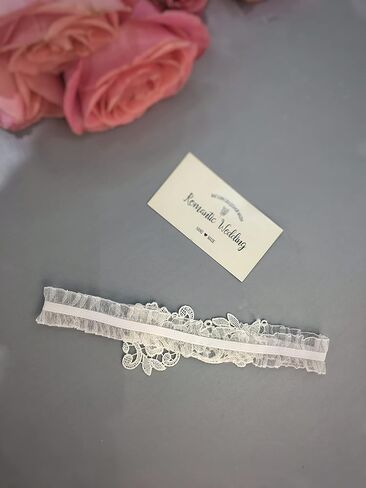 Handcrafted Wedding white Lace garter belt bridal lingerie women Gift Wedding Party Accessories (300) in Saudi Arabia