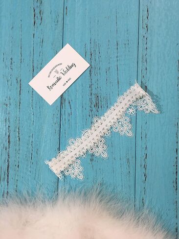 Handcrafted Bridal Garter White lace Flower Bride Wedding Garters Belt Handmade Leaf Strecth Prom for Women (317) in Saudi Arabia