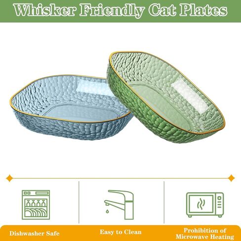 6-Pack Cat Food Bowl Cat Dishes - 5.9 Inch Shallow Cat Bowls Wide Cat Wet Feeding Bowls, Whisker Fatigue Cat Dishes for Food, Square Transparent PET Kitten Bowls Set for Indoor Cats, Short Legged Cat in Saudi Arabia