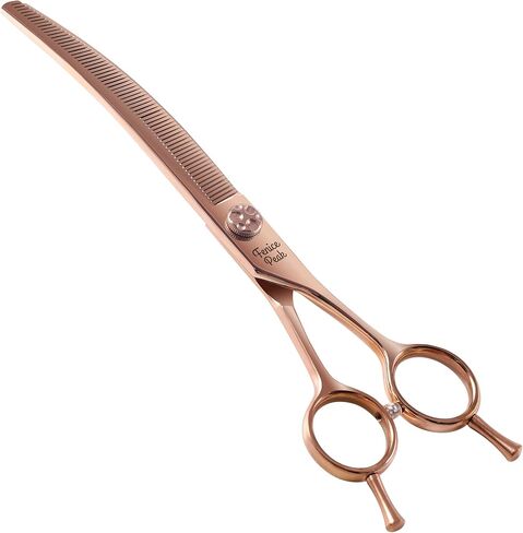 Fenice Peak Professional Dog Grooming Scissors Pet Curved Thinning Shears 7.0'' Extremely Sharp Blades 440C Steel Thinning Scissors Durable Smooth Motion&Fine Cut for Dogs and Cats in Saudi Arabia