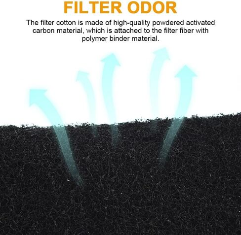 MiOYOOW 6PCS Litter Box Filters, Absorbent Activated Charcoal Filters Durable Cat Litter Box Smell Strainer for Hooded Cat Litter Box in Saudi Arabia