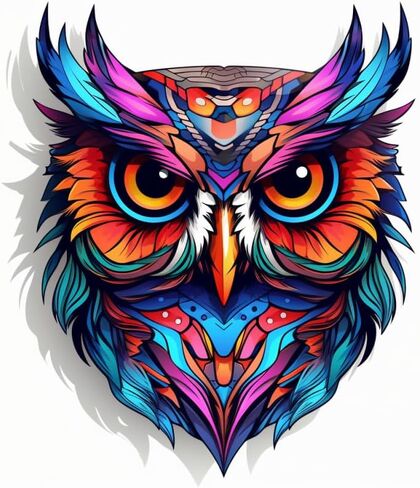 Colorful Cute Owl Strigiformesphile Aesthetic Sticker For Car, Bike, SUV, Truck, Helmet, Laptop, Water Bottle, Notebook, Decal window, Skateboard, Bumper Vinyl Waterproof sticker 5 inch (Design 1) in Saudi Arabia