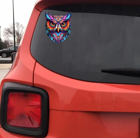 Colorful Cute Owl Strigiformesphile Aesthetic Sticker For Car, Bike, SUV, Truck, Helmet, Laptop, Water Bottle, Notebook, Decal window, Skateboard, Bumper Vinyl Waterproof sticker 5 inch (Design 1) in Saudi Arabia