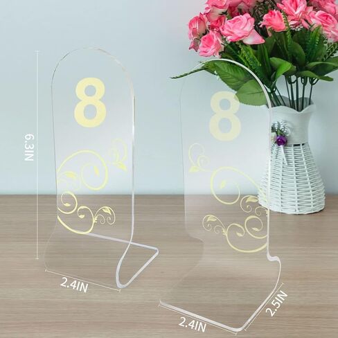 Table Numbers 1-10 Double Side White Numbers on L Shape Black Acrylic Wedding Table Numbers in Saudi Arabia