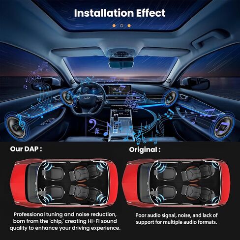 Digital Car Audio Amplifier for All Aftermarket Android Car Radio, Compact Class D, Easy Installation, Tune & Noise Reduction Upgrade Adjusting Audio Perfect Hi-Fi Sound 5X for Listening Pleasure in Kuwait
