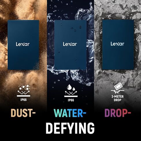 Lexar 2TB ES5 Magnetic External SSD, Up to 2000MB/s, Compatible w/MagSafe, USB-C Smartphones, iPhone 15/16 or Above, PC, Mac, Supports Apple ProRes & Samsung Pro Video, Silver (LES5XXX002T-RNWNU) in Kuwait