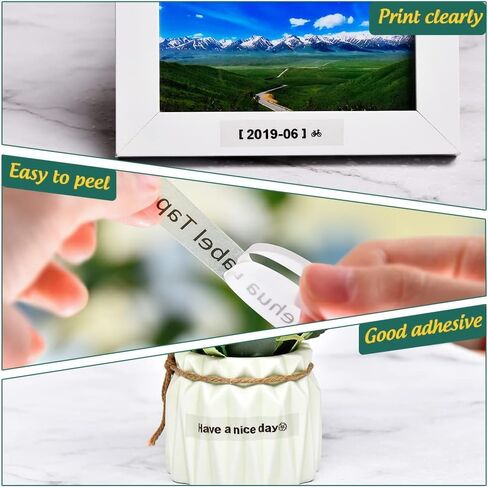 شريط صانع الملصقات الشفاف من Hehua متوافق مع عبوات صانع الملصقات Dymo الشفافة 16952 S0721530 LetraTag عبوات 12 مم × 4 متر لـ Dymo LetraTag LT-100H LT-100T Plus LT-110T QX50 2000 XR، 8 عبوات in Kuwait