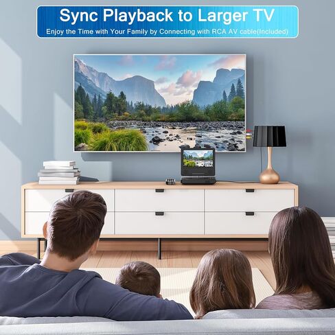 مشغل DVD محمول مقاس 9.5 بوصة للأطفال والسيارة، شاشة دوارة عالية الدقة مقاس 7.5 بوصة مع بطارية مدمجة تدوم من 4 إلى 6 ساعات، يدعم مزامنة الشاشة مع التلفزيون، ويدعم بطاقة SD/USB/تنسيقات الأقراص المتعددة (أسود) in Kuwait