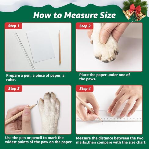 LOOBANI Christmas Dog Socks to Prevent Licking Paws, Hardwood Floors Anti Slip, Non Slip Dog Socks with Grippers Dog Paw Protector, Dog Booties for Indoor Use in Kuwait