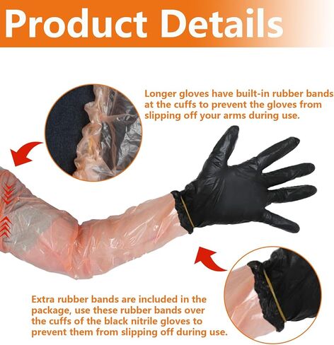 12 زوجًا من قفازات خلع الملابس الميدانية تتضمن 6 أزواج من قفازات الذراع مع أشرطة مطاطية مدمجة و6 أزواج من قفازات النتريل، وقفازات مضغ الغزلان لملحقات تنظيف الصيد in Kuwait