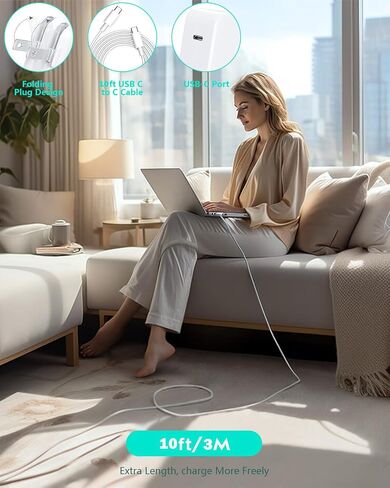 شاحن Macbook Pro Charge، 140 واط سريع Mac book Air/Pro مع كابل شاحن سريع 6FT USB C إلى C لأجهزة Apple MacBook Pro/MacBook Air 16 15 14 13 بوصة، M1 M2 M3، iPad Pro، Samsung Galaxy وجميع أجهزة USB C in Saudi Arabia