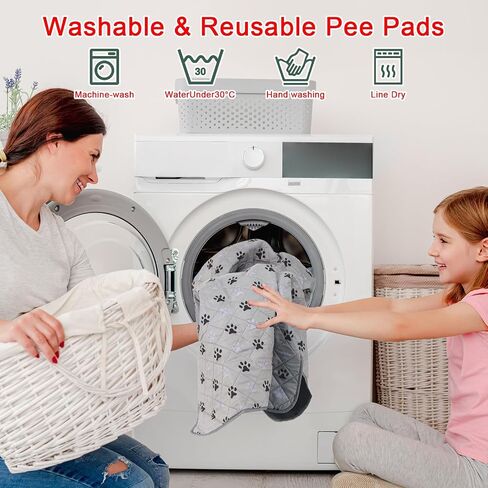 JERIA 2 Pack 72"x 72" Waterproof Non Slip Wee Wee pad，Reusable Washable Pee Pads for Dogs，Absorbent and Leakproof Training Mats for Potty, Bed, Sofa, Potty Training in Saudi Arabia