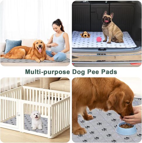 JERIA 2 Pack 72"x 72" Waterproof Non Slip Wee Wee pad，Reusable Washable Pee Pads for Dogs，Absorbent and Leakproof Training Mats for Potty, Bed, Sofa, Potty Training in Saudi Arabia