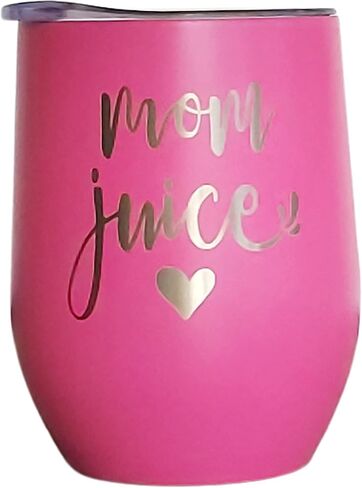 Mom Juice Wine Tumbler, Hot Pink Tumbler 12oz, Mom Gifts for Birthday Present for Women in Saudi Arabia