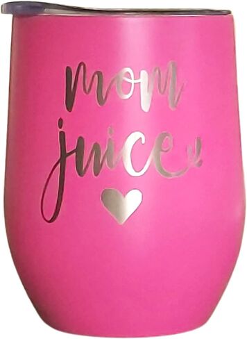 Mom Juice Wine Tumbler, Hot Pink Tumbler 12oz, Mom Gifts for Birthday Present for Women in Saudi Arabia