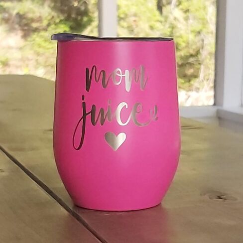 Mom Juice Wine Tumbler, Hot Pink Tumbler 12oz, Mom Gifts for Birthday Present for Women in Saudi Arabia