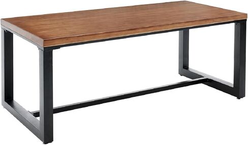 Modern Gaming Workbench Solid Wood Computer Desk Study Office Desk 55" Writing Desk, Modern Simple Style PC Table, Black Metal Frame, Solid Wood Planks 55" D x 27" W x 29" H for Home Office in Saudi Arabia
