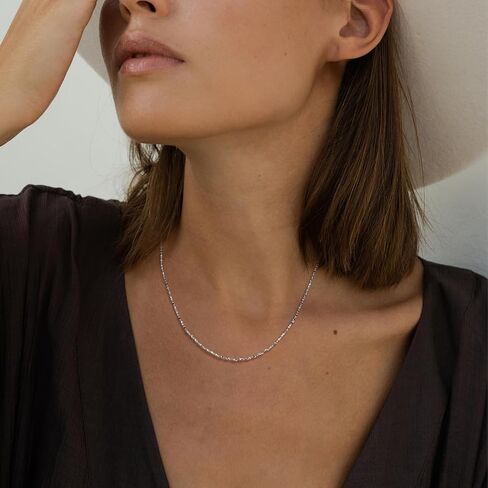 925 فضة سلسلة قلادة للنساء 1 مللي متر رقيقة الفضة هيبوالرجينيك قلادة قلادة بسيطة لمطابقة قلادة in Kuwait