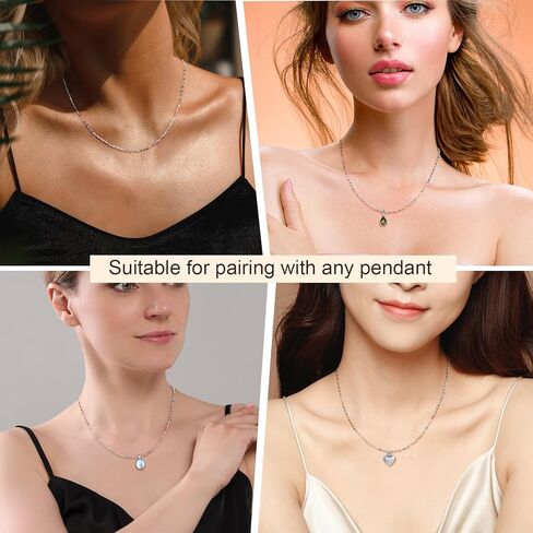 925 فضة سلسلة قلادة للنساء 1 مللي متر رقيقة الفضة هيبوالرجينيك قلادة قلادة بسيطة لمطابقة قلادة in Kuwait