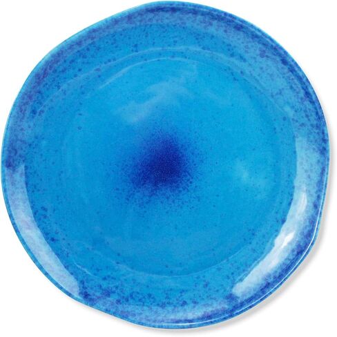 roro Ceramic Stoneware Handmade Blue Speckled Spotted Dinner Plates Set of x 2, Coral Beach Motif in Saudi Arabia