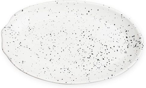 roro Ceramic Stoneware Handmade Blue Speckled Spotted Dinner Plates Set of x 2, Coral Beach Motif in Saudi Arabia