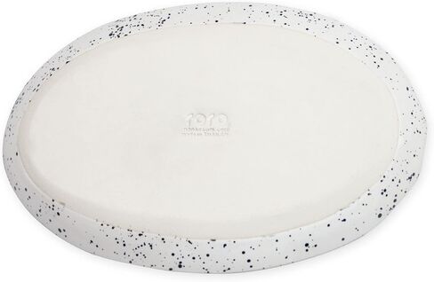 roro Ceramic Stoneware Handmade Blue Speckled Spotted Dinner Plates Set of x 2, Coral Beach Motif in Saudi Arabia