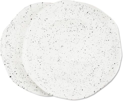 roro Ceramic Stoneware Handmade Blue Speckled Spotted Dinner Plates Set of x 2, Coral Beach Motif in Saudi Arabia