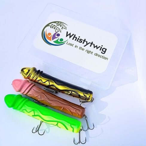 Whistytwig Top Water Fishing Lure Set - Hardbody Floating Popper Lure for Saltwater or Freshwater Fishing - Ultimate Novelty Whopper Popper Hardlure for Your Fishing Kit in Saudi Arabia