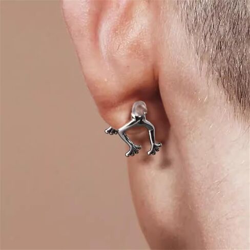 WCRAZYE Frog Earrings Necklace Sets for Women Vintage Funny Animal Necklace Simple Cartoon Earrings Cute Animal Frog Earrings (Silver) in Kuwait