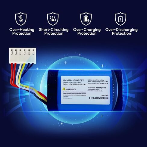 بطارية بديلة 10500 مللي أمبير GSP-1S3P-CH40 لمكبر صوت بلوتوث JBL Charge 5 المقاوم للماء، 2024 ترقية بطارية عالية السعة 3.7 فولت مع مجموعة أدوات إصلاح in Kuwait