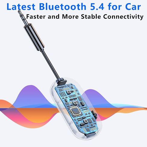 Bluetooth 5.4 Transmitter Receiver - 2-in-1 Bluetooth Wireless Transmitter for Headphones or BT Devices - 3.5mm Aux Audio Jack Adapter - Compatible with Car, Airplane, TV, PC, Gym, Switch in Saudi Arabia