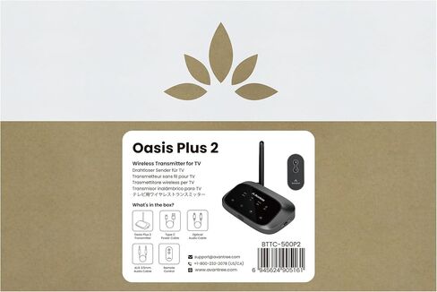Avantree Oasis Plus 2 - [2025 Version] Bluetooth Transmitter for TV with Remote Volume Control, aptX-Adaptive & Low Latency, and Soundbar Passthrough - Wireless Audio Adapter for Headphones in Kuwait