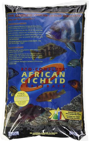 CaribSea Aquatics Eco-Complete African Cichlid Zack Sand، 20 رطل، أسود in Kuwait