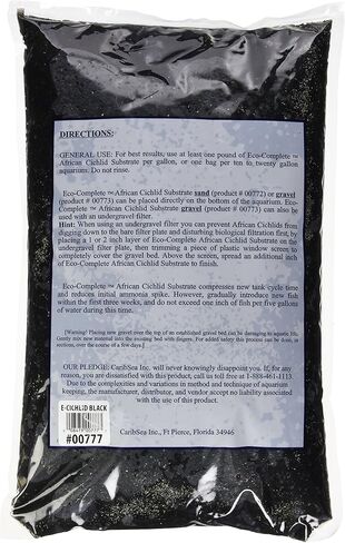 CaribSea Aquatics Eco-Complete African Cichlid Zack Sand، 20 رطل، أسود in Kuwait