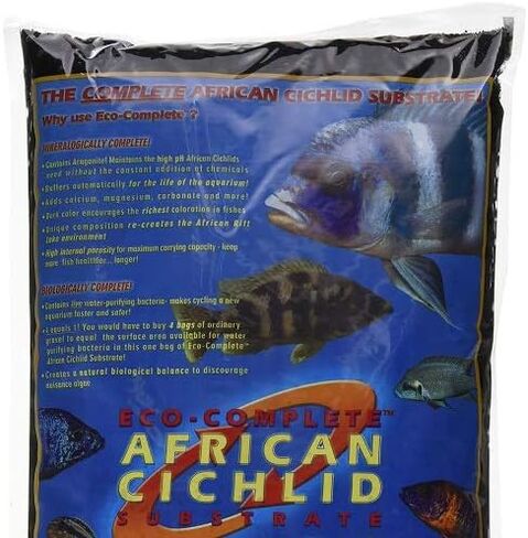 CaribSea Aquatics Eco-Complete African Cichlid Zack Sand، 20 رطل، أسود in Kuwait