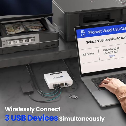 Wireless USB Server and Print Server, Share USB Devices (Printer, Scanner or More) Over LAN via Ethernet or WiFi Network – Easy Setup (LK300EW) in Kuwait