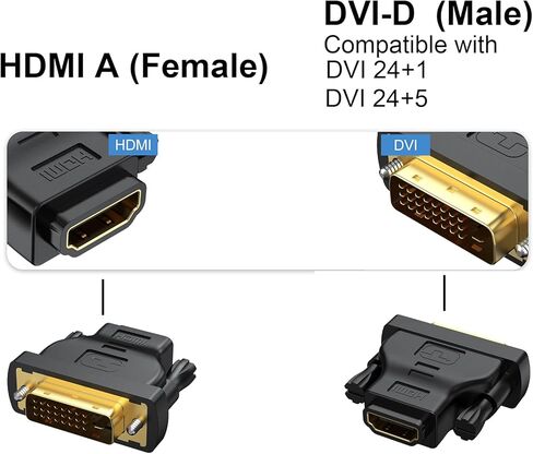 DVI to HDMI Adapter 10-Pack, Bidirectional Female HDMI to DVI-D(24+1) Male Adapter with Gold-Plated for Computer, Monitor, Projector, TV, PS3/4/5 Nintendo Switch and More in Saudi Arabia