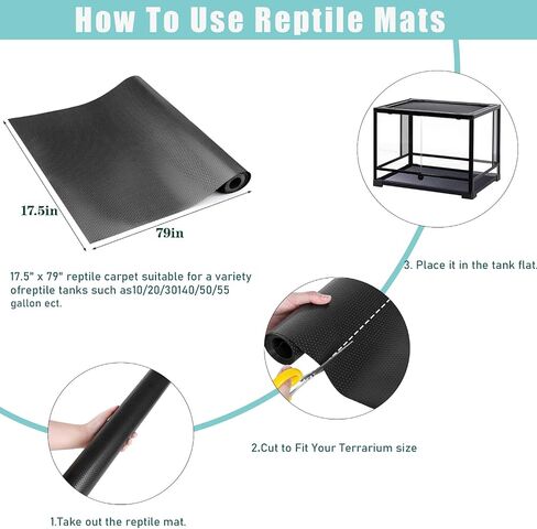 Bearded Dragon Tank Accessories, Reptile Mat Hammock Plants Bridge Jungle Climber Vines Terrarium Decorations for Bearded Dragon Lizard Snake (10 PCS with Reptile Mat) in Kuwait