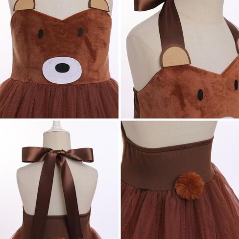 Toddler Girls Jungle Themed Safari Animal Costumes Party Dress up with Ears Headband Tail Set Halloween Birthday Party in Kuwait