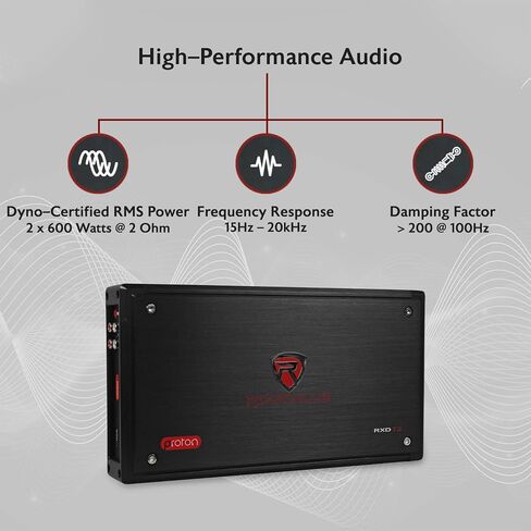 Rockville RXD-T2 Micro Car Audio Class D Amplifier 2400w 2 Chan 2x600W CEA Rated in Saudi Arabia