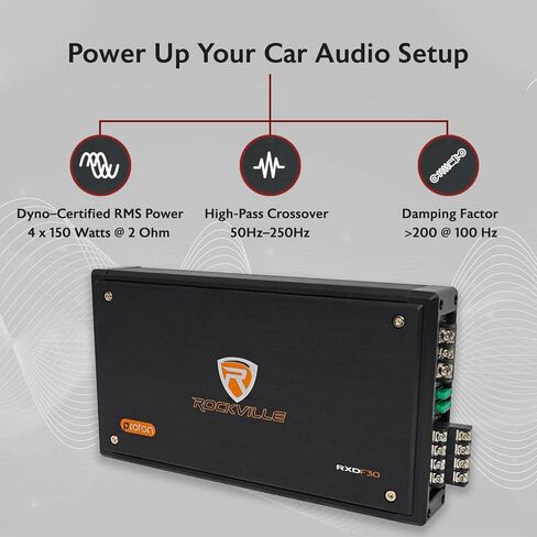 Rockville RXD-T2 Micro Car Audio Class D Amplifier 2400w 2 Chan 2x600W CEA Rated in Saudi Arabia