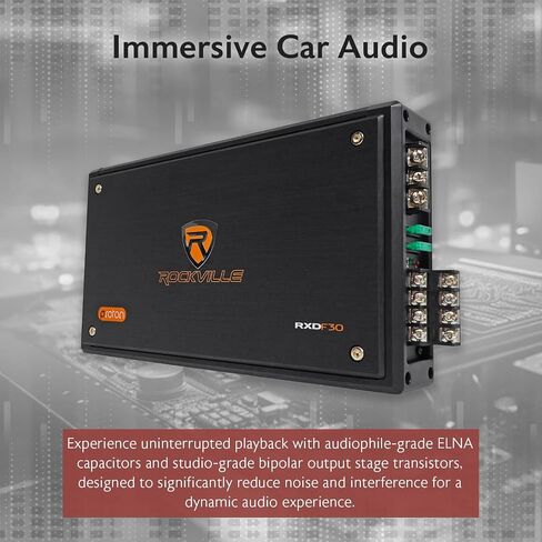 Rockville RXD-T2 Micro Car Audio Class D Amplifier 2400w 2 Chan 2x600W CEA Rated in Saudi Arabia