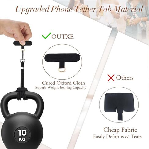 حزام OUTXE Clip and Go للهاتف مع محفظة كروس، حزام معصم قابل للفصل يوفر للفتيات حبل مضاد للسرقة مع حقيبة بسحاب و2* عروة من النايلون لجميع الهواتف (بيج بوهيمي) in Kuwait