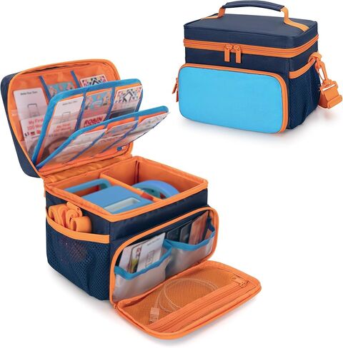 Carrying Case Compatible with Yoto Player (3rd Generation), Card Holder Hold Up to 30 Cards, Travel Storage Bag for Bluetooth Audio Speaker & Headphone Accessories, Blue (Case Only) in Kuwait