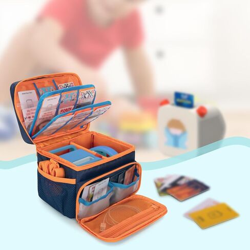 Carrying Case Compatible with Yoto Player (3rd Generation), Card Holder Hold Up to 30 Cards, Travel Storage Bag for Bluetooth Audio Speaker & Headphone Accessories, Blue (Case Only) in Kuwait