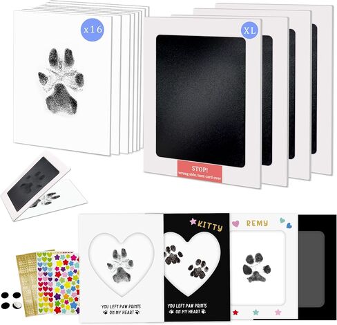 MYPAWLETS Paw Print Kit,Clean Touch/Inkless Ink Pad for Dog/Cat Pawprints,Paw Print Stamp Pad for Dogs,Dog Paw/Nose Print Kit Keepsake,Pet Paw Print Impression Kit with Frame,Gifts for Pet Parents-3M in Kuwait