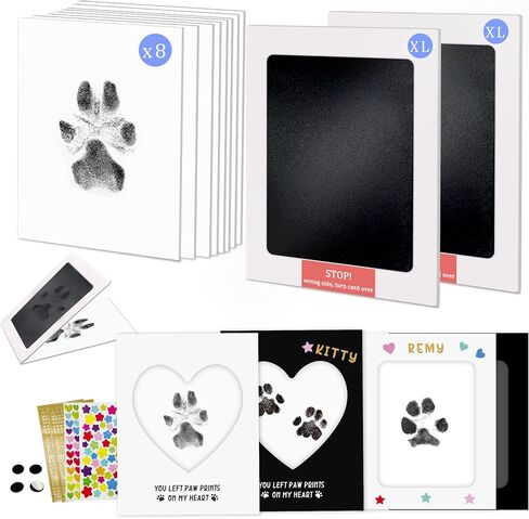 MYPAWLETS Paw Print Kit,Clean Touch/Inkless Ink Pad for Dog/Cat Pawprints,Paw Print Stamp Pad for Dogs,Dog Paw/Nose Print Kit Keepsake,Pet Paw Print Impression Kit with Frame,Gifts for Pet Parents-3M in Kuwait