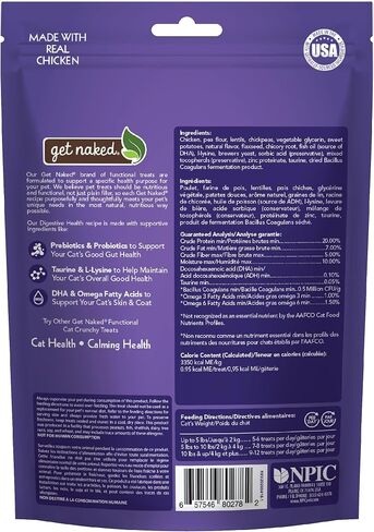 Get Naked Cat Crunchy Treats Chicken Flavor, Digestive Health, 6-oz Bag in Saudi Arabia