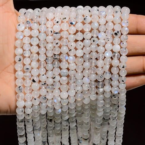 Rainbow Moonstone Gemstone 8 mm Round Loose Beads for Jewelry Making 40 Pieces in Saudi Arabia